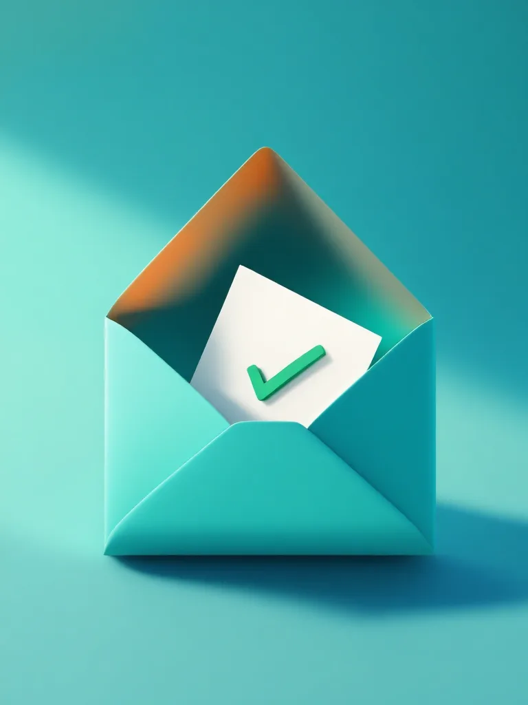 Sobre con marca de verificación verde