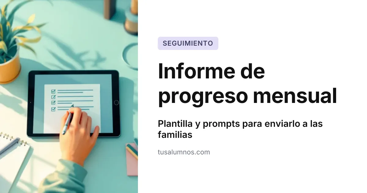 Informe de progreso mensual para alumnos: plantilla 2026
