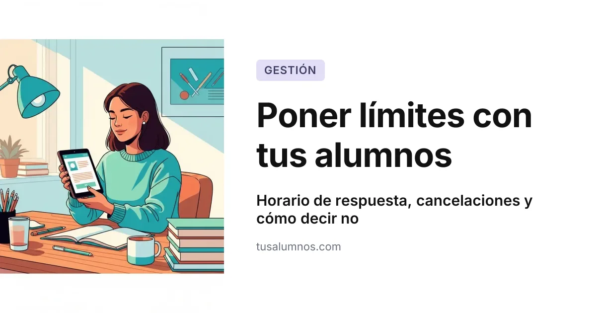Límites con alumnos en clases particulares: no estar 24/7