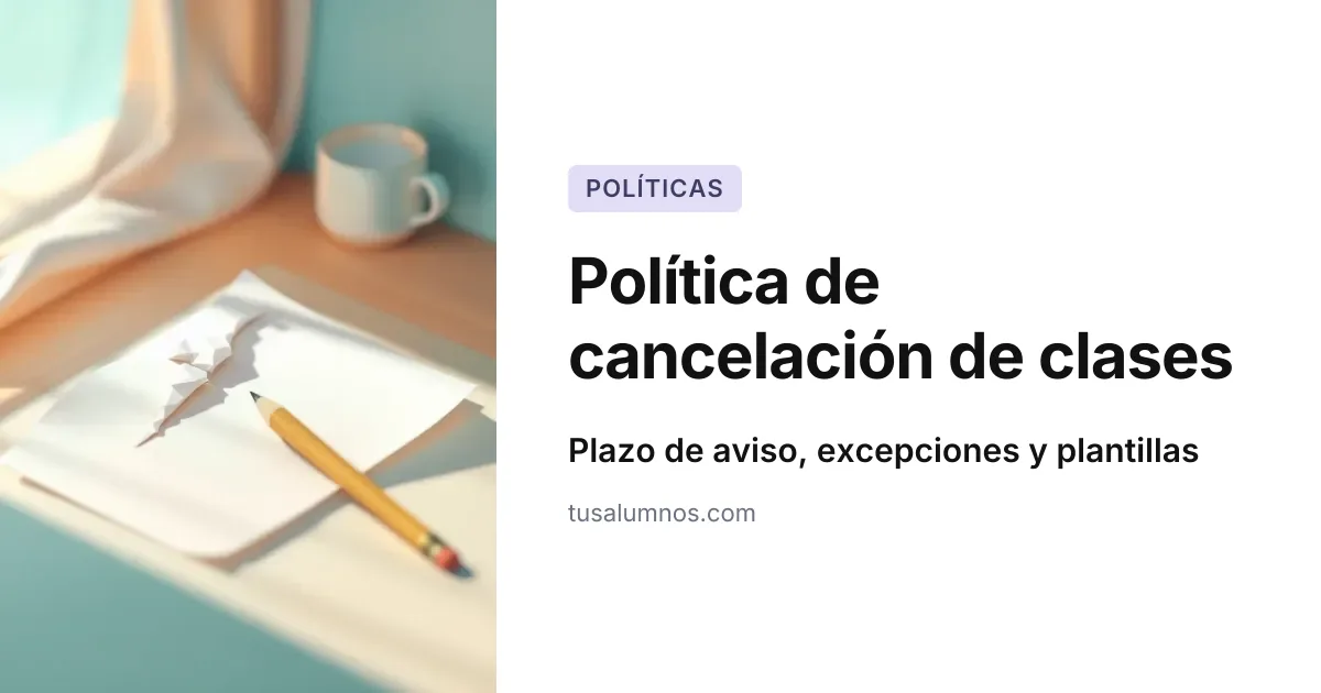 Política de cancelación para clases particulares