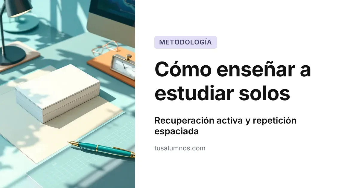 Cómo enseñar a tus alumnos a estudiar solos